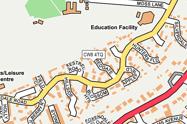 CW8 4TQ map - OS OpenMap – Local (Ordnance Survey) CW8 4TQ map - OS OpenMap – Local (Ordnance Survey)