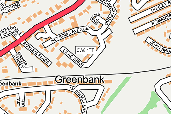 CW8 4TT map - OS OpenMap – Local (Ordnance Survey) CW8 4TT map - OS OpenMap – Local (Ordnance Survey)