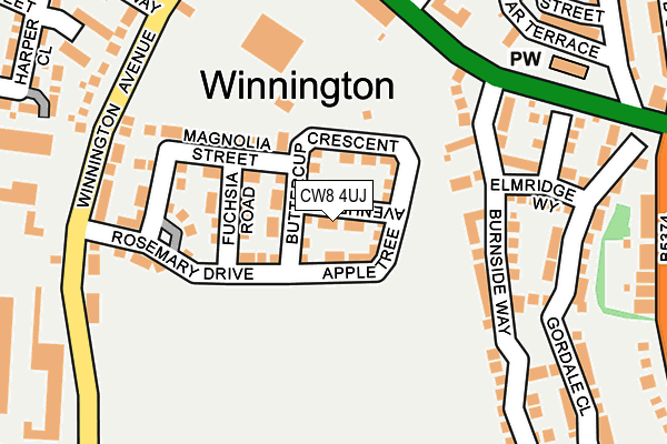 CW8 4UJ map - OS OpenMap – Local (Ordnance Survey) CW8 4UJ map - OS OpenMap – Local (Ordnance Survey)