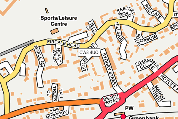 CW8 4UQ map - OS OpenMap – Local (Ordnance Survey)