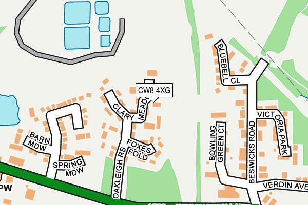 CW8 4XG map - OS OpenMap – Local (Ordnance Survey) CW8 4XG map - OS OpenMap – Local (Ordnance Survey)