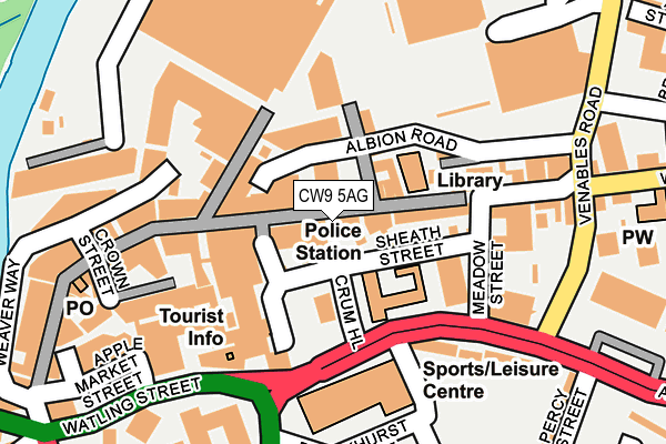 CW9 5AG map - OS OpenMap – Local (Ordnance Survey) CW9 5AG map - OS OpenMap – Local (Ordnance Survey)