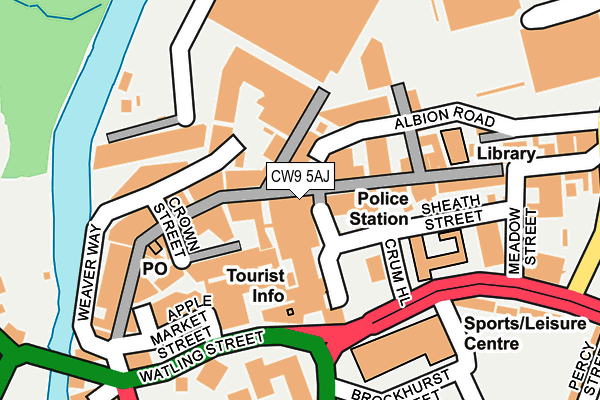 CW9 5AJ map - OS OpenMap – Local (Ordnance Survey) CW9 5AJ map - OS OpenMap – Local (Ordnance Survey)