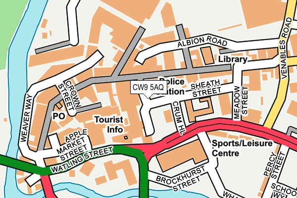 CW9 5AQ map - OS OpenMap – Local (Ordnance Survey)