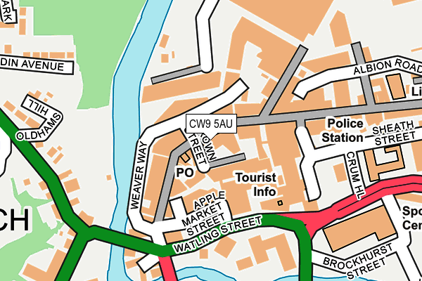 CW9 5AU map - OS OpenMap – Local (Ordnance Survey) CW9 5AU map - OS OpenMap – Local (Ordnance Survey)