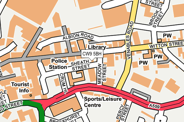 CW9 5BH map - OS OpenMap – Local (Ordnance Survey) CW9 5BH map - OS OpenMap – Local (Ordnance Survey)