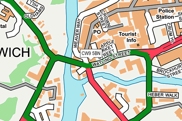 CW9 5BN map - OS OpenMap – Local (Ordnance Survey) CW9 5BN map - OS OpenMap – Local (Ordnance Survey)