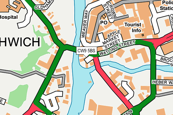 CW9 5BS map - OS OpenMap – Local (Ordnance Survey)