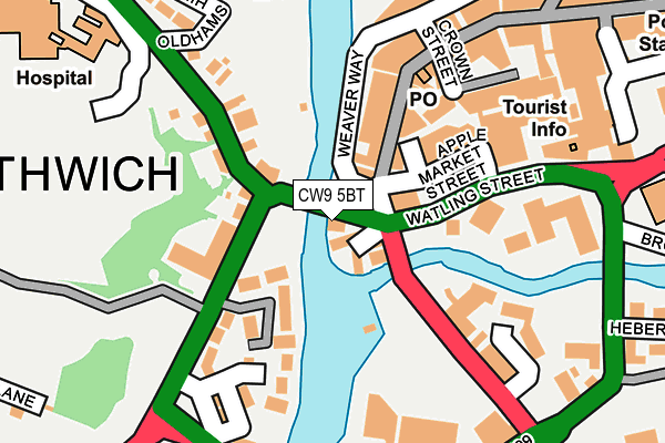CW9 5BT map - OS OpenMap – Local (Ordnance Survey) CW9 5BT map - OS OpenMap – Local (Ordnance Survey)