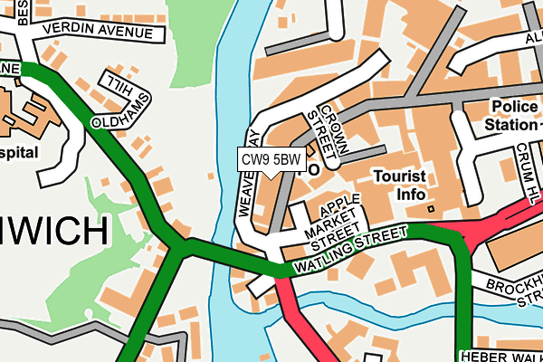 CW9 5BW map - OS OpenMap – Local (Ordnance Survey) CW9 5BW map - OS OpenMap – Local (Ordnance Survey)