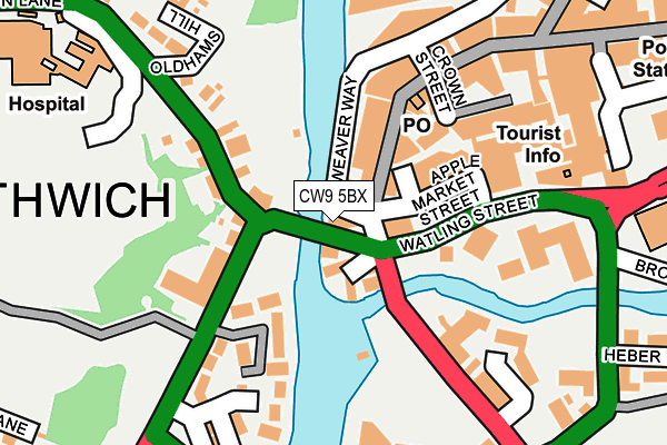 CW9 5BX map - OS OpenMap – Local (Ordnance Survey) CW9 5BX map - OS OpenMap – Local (Ordnance Survey)