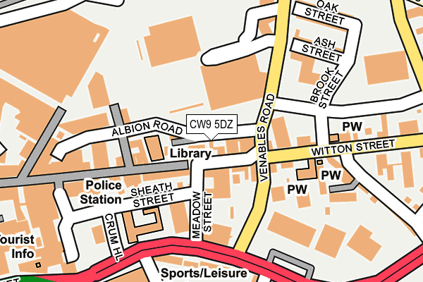 CW9 5DZ map - OS OpenMap – Local (Ordnance Survey) CW9 5DZ map - OS OpenMap – Local (Ordnance Survey)
