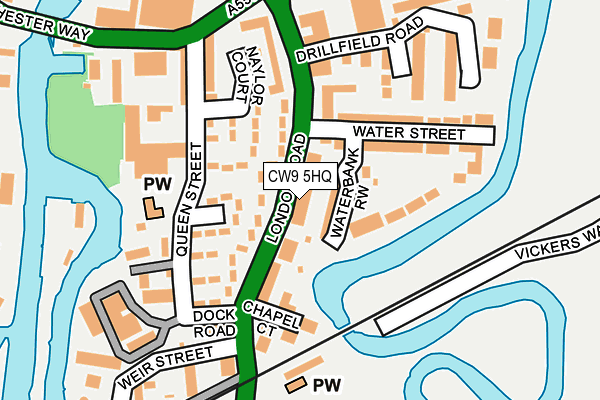 CW9 5HQ map - OS OpenMap – Local (Ordnance Survey) CW9 5HQ map - OS OpenMap – Local (Ordnance Survey)