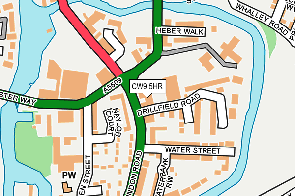 CW9 5HR map - OS OpenMap – Local (Ordnance Survey) CW9 5HR map - OS OpenMap – Local (Ordnance Survey)