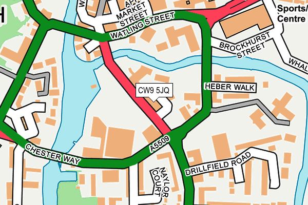 CW9 5JQ map - OS OpenMap – Local (Ordnance Survey) CW9 5JQ map - OS OpenMap – Local (Ordnance Survey)