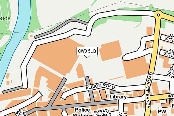 CW9 5LQ map - OS OpenMap – Local (Ordnance Survey) CW9 5LQ map - OS OpenMap – Local (Ordnance Survey)