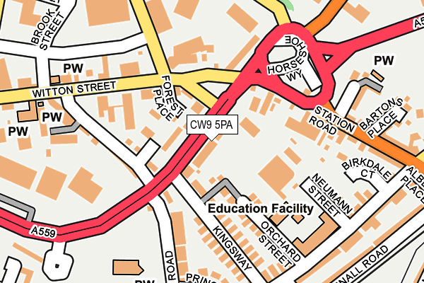 CW9 5PA map - OS OpenMap – Local (Ordnance Survey)