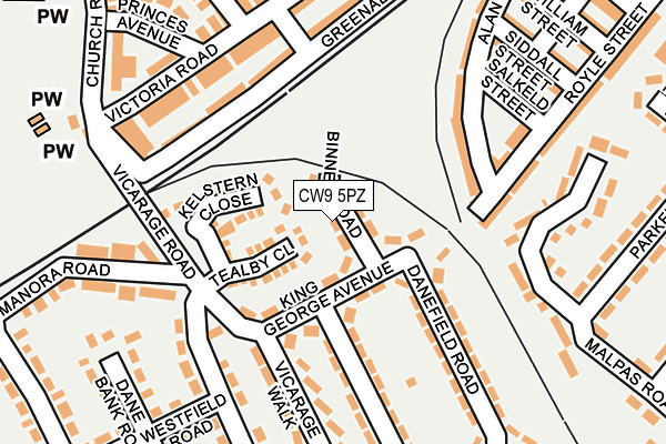 CW9 5PZ map - OS OpenMap – Local (Ordnance Survey) CW9 5PZ map - OS OpenMap – Local (Ordnance Survey)