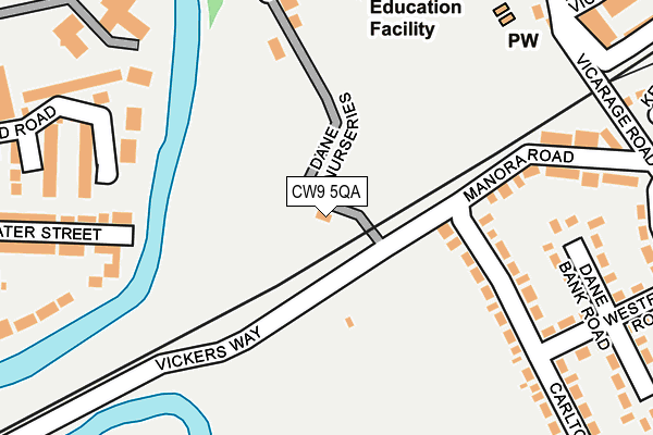 CW9 5QA map - OS OpenMap – Local (Ordnance Survey) CW9 5QA map - OS OpenMap – Local (Ordnance Survey)