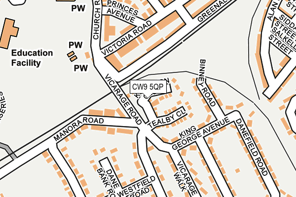 CW9 5QP map - OS OpenMap – Local (Ordnance Survey) CW9 5QP map - OS OpenMap – Local (Ordnance Survey)