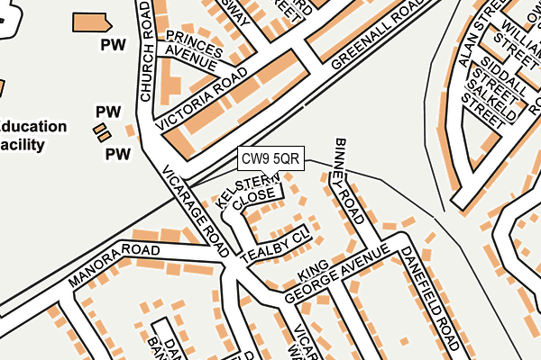 CW9 5QR map - OS OpenMap – Local (Ordnance Survey) CW9 5QR map - OS OpenMap – Local (Ordnance Survey)