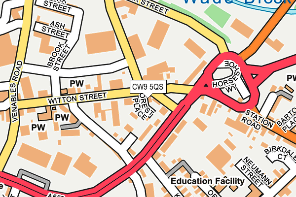 CW9 5QS map - OS OpenMap – Local (Ordnance Survey) CW9 5QS map - OS OpenMap – Local (Ordnance Survey)