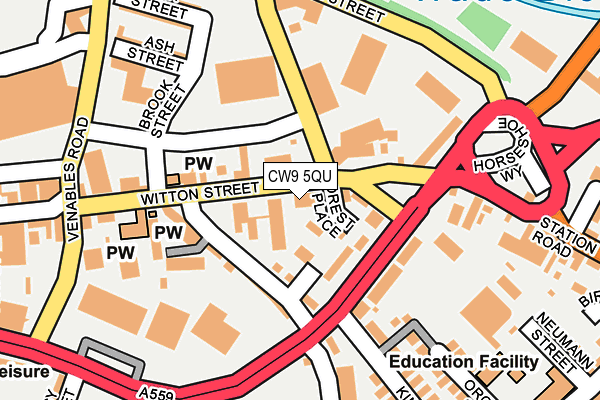 CW9 5QU map - OS OpenMap – Local (Ordnance Survey) CW9 5QU map - OS OpenMap – Local (Ordnance Survey)