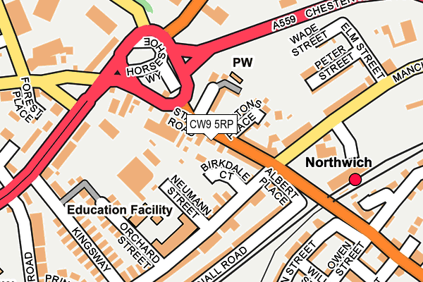 CW9 5RP map - OS OpenMap – Local (Ordnance Survey) CW9 5RP map - OS OpenMap – Local (Ordnance Survey)