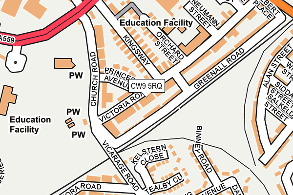 CW9 5RQ map - OS OpenMap – Local (Ordnance Survey) CW9 5RQ map - OS OpenMap – Local (Ordnance Survey)