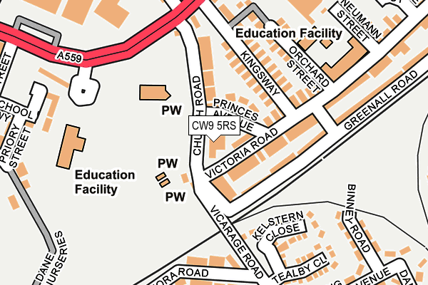 CW9 5RS map - OS OpenMap – Local (Ordnance Survey) CW9 5RS map - OS OpenMap – Local (Ordnance Survey)