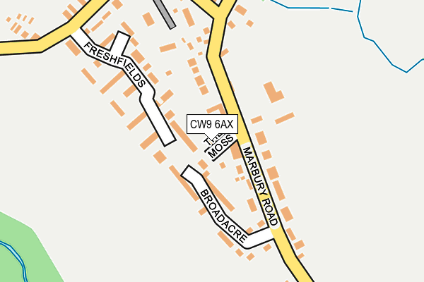 CW9 6AX map - OS OpenMap – Local (Ordnance Survey) CW9 6AX map - OS OpenMap – Local (Ordnance Survey)
