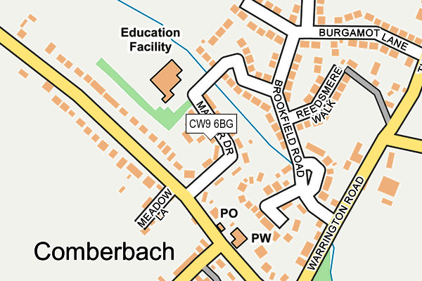 CW9 6BG map - OS OpenMap – Local (Ordnance Survey) CW9 6BG map - OS OpenMap – Local (Ordnance Survey)