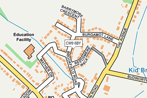 CW9 6BY map - OS OpenMap – Local (Ordnance Survey) CW9 6BY map - OS OpenMap – Local (Ordnance Survey)