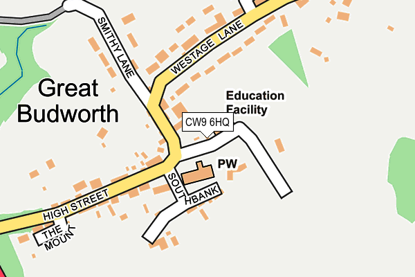 CW9 6HQ map - OS OpenMap – Local (Ordnance Survey) CW9 6HQ map - OS OpenMap – Local (Ordnance Survey)