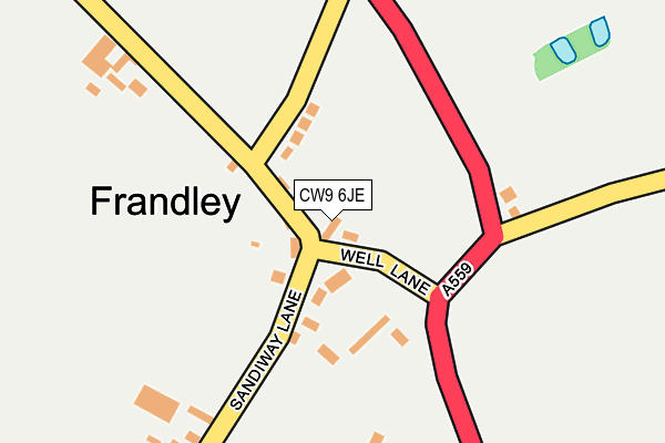 CW9 6JE map - OS OpenMap – Local (Ordnance Survey) CW9 6JE map - OS OpenMap – Local (Ordnance Survey)