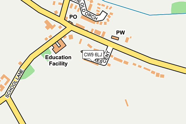 CW9 6LJ map - OS OpenMap – Local (Ordnance Survey)