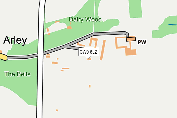 CW9 6LZ map - OS OpenMap – Local (Ordnance Survey)