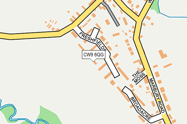 CW9 6QG map - OS OpenMap – Local (Ordnance Survey) CW9 6QG map - OS OpenMap – Local (Ordnance Survey)