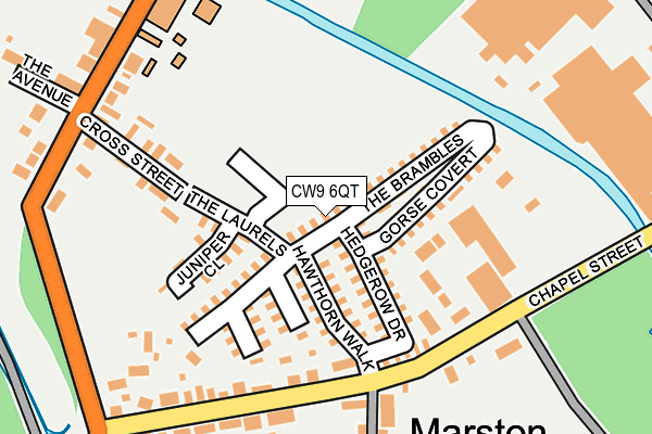 CW9 6QT map - OS OpenMap – Local (Ordnance Survey) CW9 6QT map - OS OpenMap – Local (Ordnance Survey)