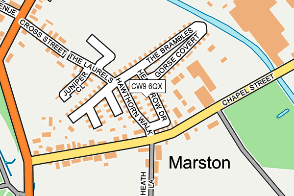 CW9 6QX map - OS OpenMap – Local (Ordnance Survey) CW9 6QX map - OS OpenMap – Local (Ordnance Survey)
