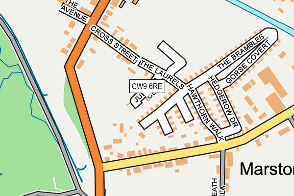 CW9 6RE map - OS OpenMap – Local (Ordnance Survey) CW9 6RE map - OS OpenMap – Local (Ordnance Survey)