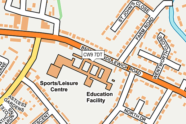 CW9 7DT map - OS OpenMap – Local (Ordnance Survey) CW9 7DT map - OS OpenMap – Local (Ordnance Survey)