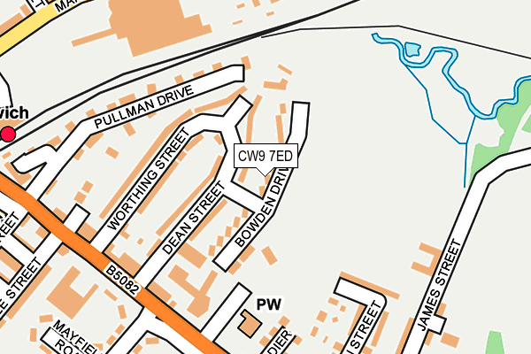 CW9 7ED map - OS OpenMap – Local (Ordnance Survey) CW9 7ED map - OS OpenMap – Local (Ordnance Survey)