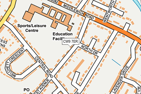 CW9 7ER map - OS OpenMap – Local (Ordnance Survey) CW9 7ER map - OS OpenMap – Local (Ordnance Survey)
