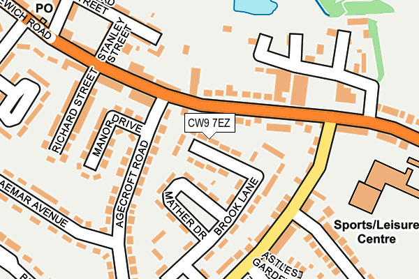 CW9 7EZ map - OS OpenMap – Local (Ordnance Survey) CW9 7EZ map - OS OpenMap – Local (Ordnance Survey)