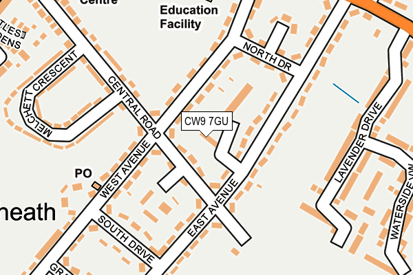 CW9 7GU map - OS OpenMap – Local (Ordnance Survey) CW9 7GU map - OS OpenMap – Local (Ordnance Survey)