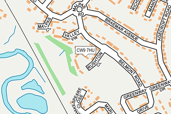 CW9 7HU map - OS OpenMap – Local (Ordnance Survey) CW9 7HU map - OS OpenMap – Local (Ordnance Survey)