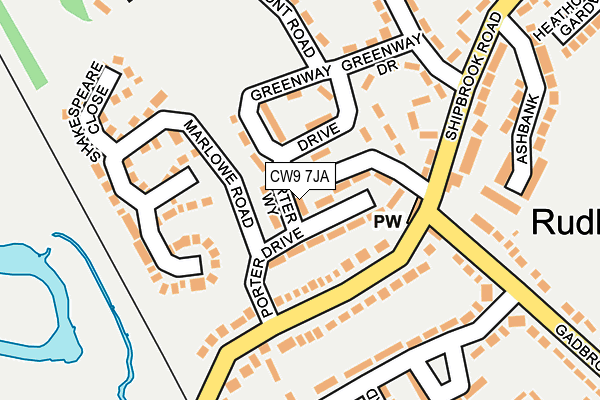 CW9 7JA map - OS OpenMap – Local (Ordnance Survey) CW9 7JA map - OS OpenMap – Local (Ordnance Survey)