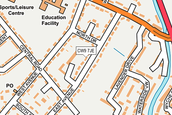 CW9 7JE map - OS OpenMap – Local (Ordnance Survey) CW9 7JE map - OS OpenMap – Local (Ordnance Survey)