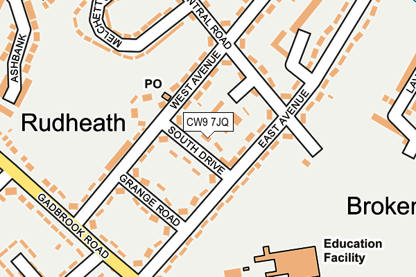 CW9 7JQ map - OS OpenMap – Local (Ordnance Survey) CW9 7JQ map - OS OpenMap – Local (Ordnance Survey)